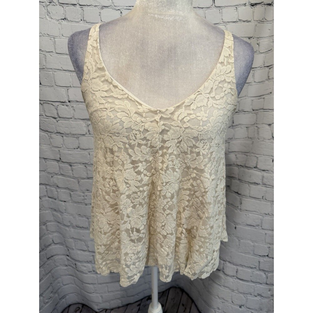 American Eagle Outfitters Ivory Tank Top Lace Blouse Women’s S